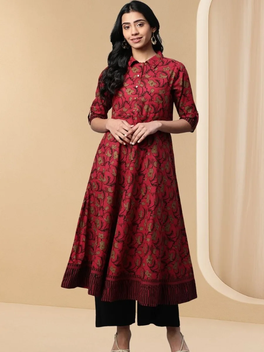 Women Cotton Anarkali Kurta