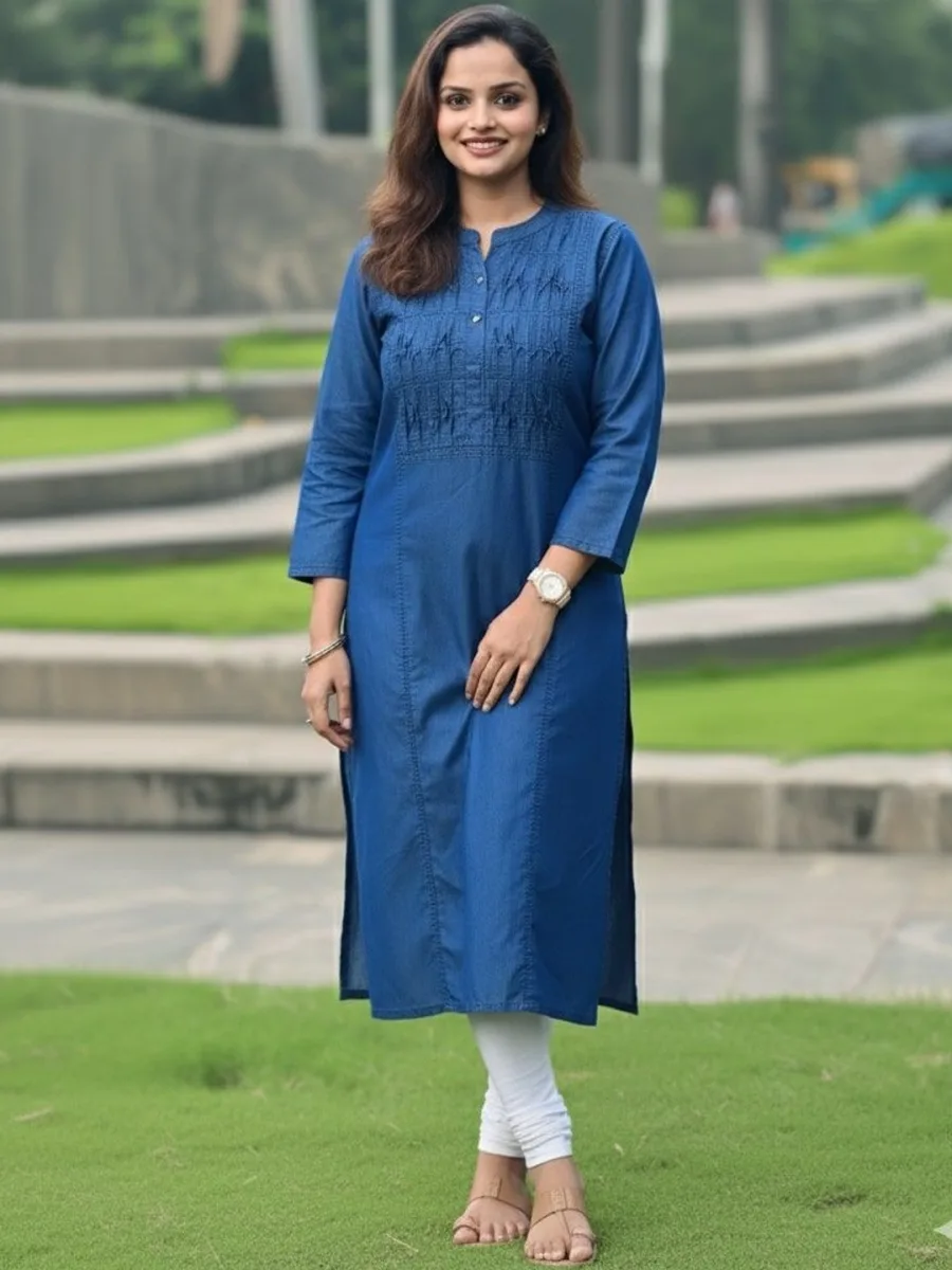 Women V-Neck Straight  Kurtas