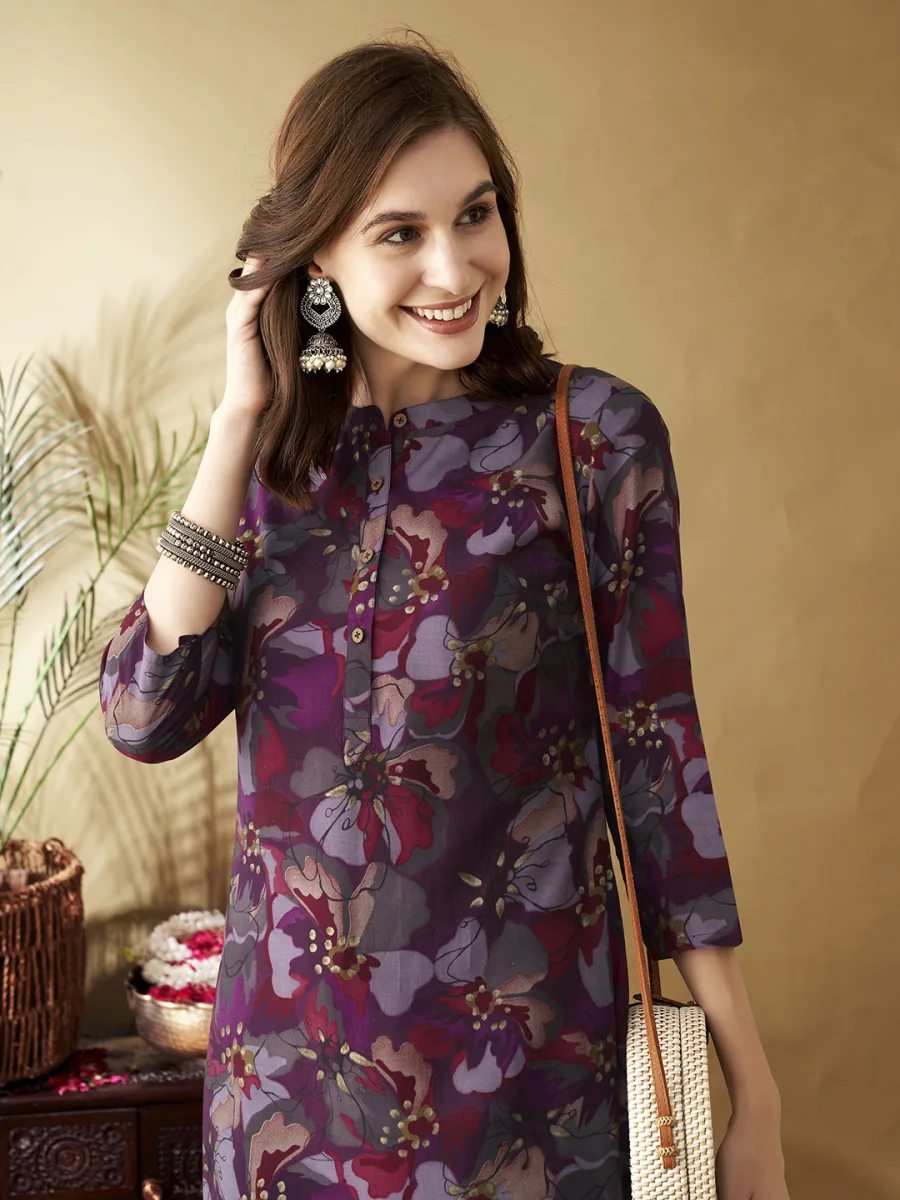 Printed Chanderi Silk Kurta