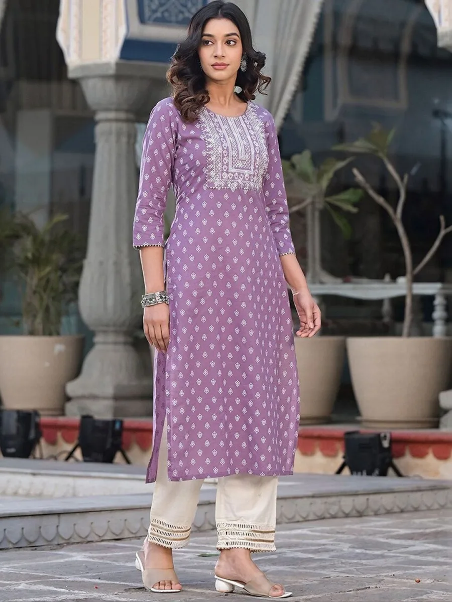 Embroidered Cotton Kurta