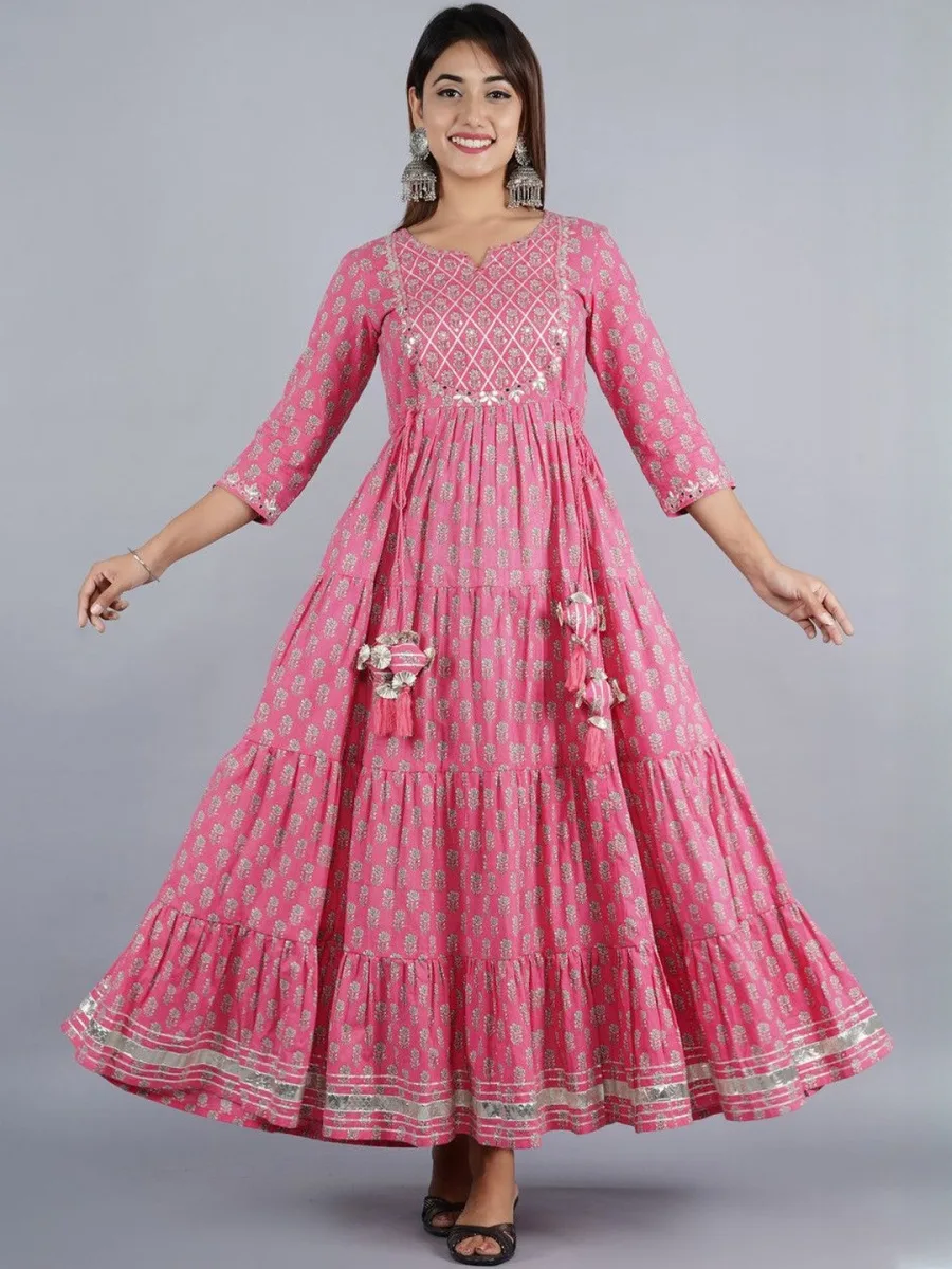 Printed Flared Anarkali Kurta