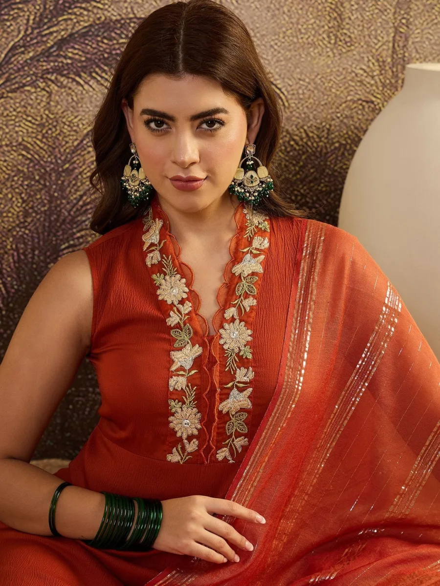Embroidered Kurta & Dupatta