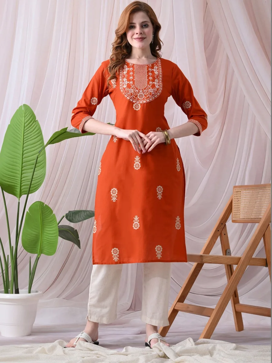Floral Printed Cotton Kurta