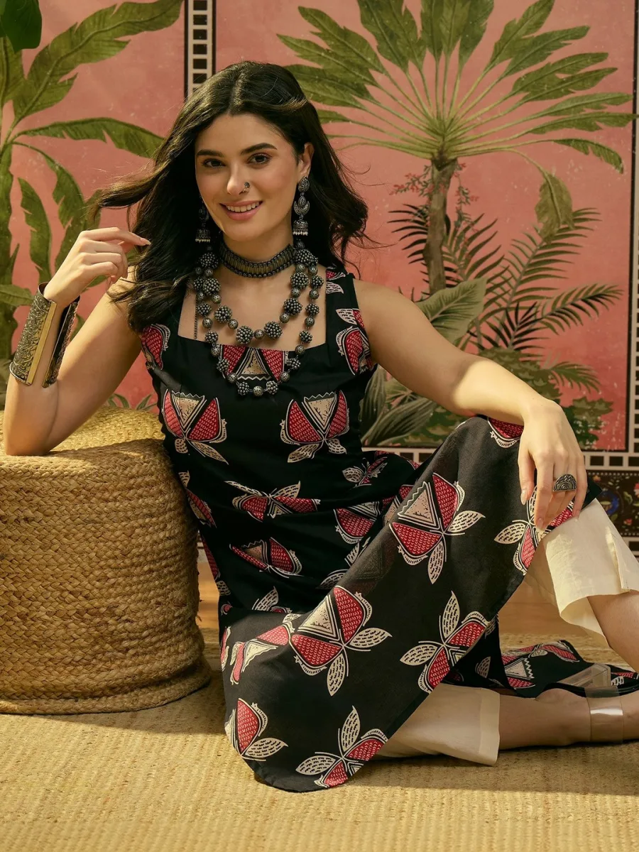 Printed Cotton Straight Kurta
