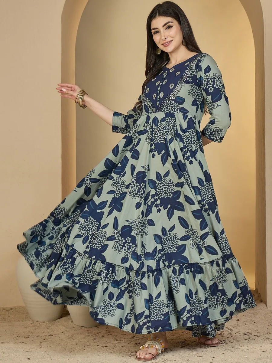 Floral Printed Anarkali Kurta