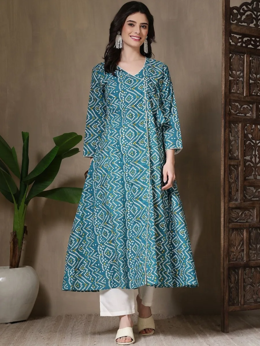 Women Bandhani Printed Anarkali Kurta