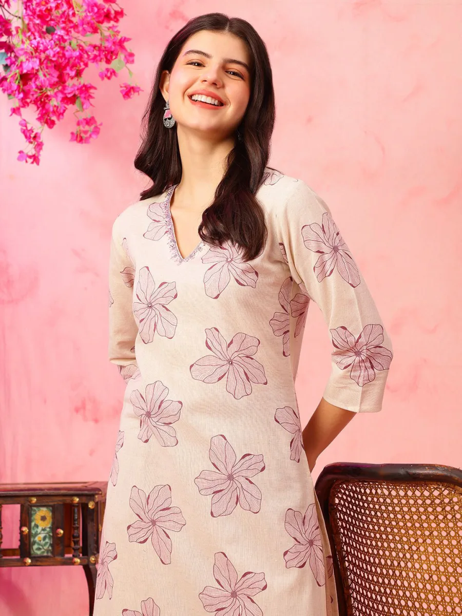Embroidered Cotton Kurta