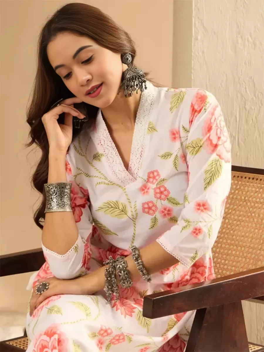 Floral Printed Straight Kurta