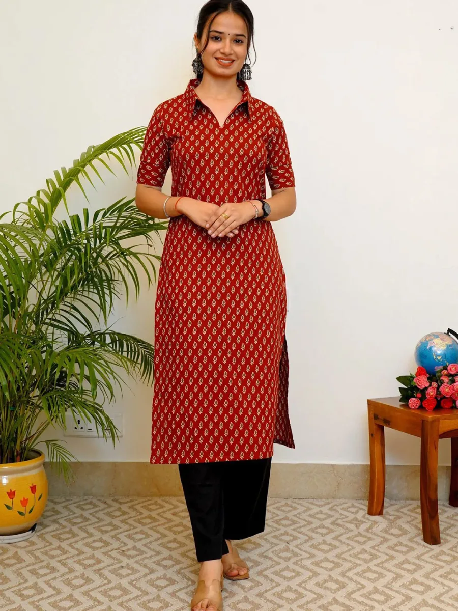 Floral Printed Cotton Kurta