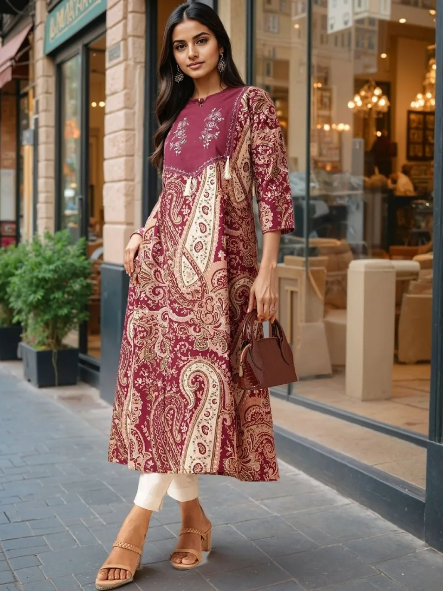 Pure Cotton A-Line Kurta
