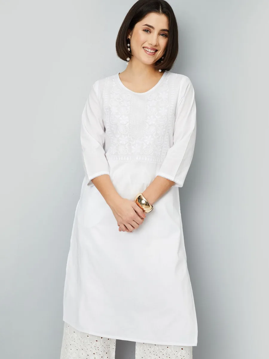 Embroidered Straight Kurta