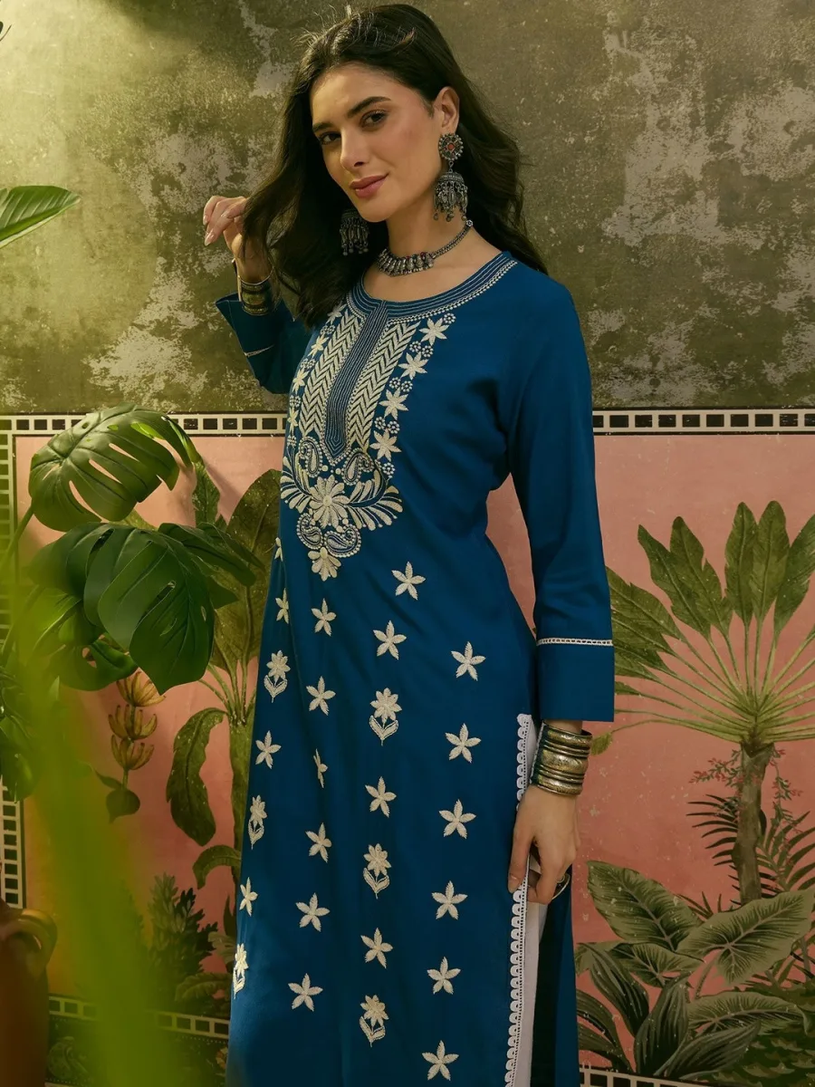 Embroidered Rayon Kurta