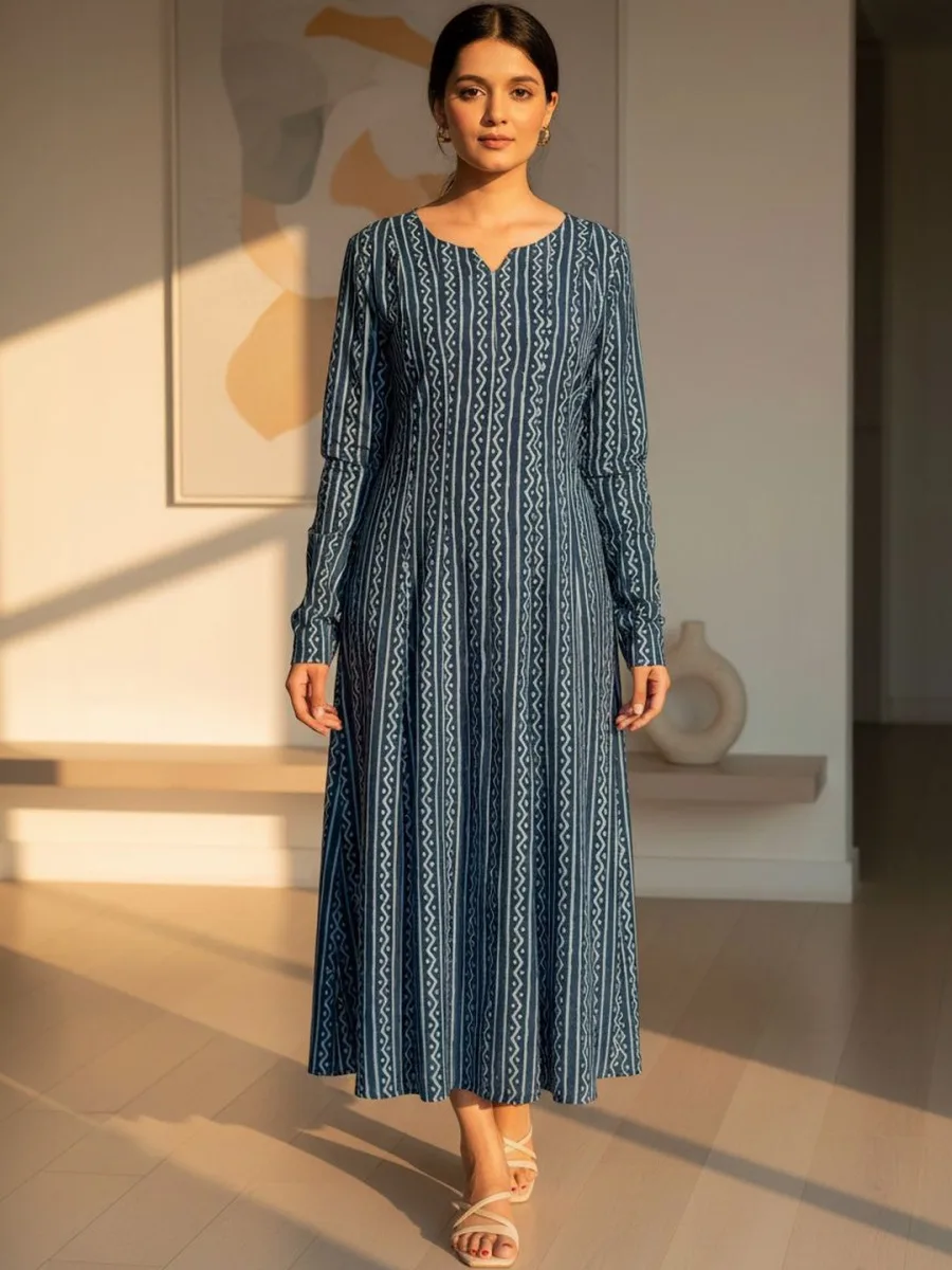 Women Geometric Printed Anarkali Kurta