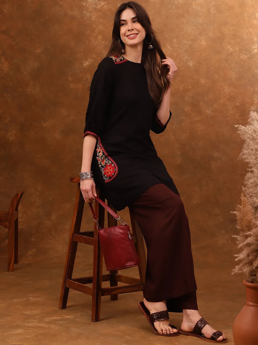 Embroidered A-Line Kurta