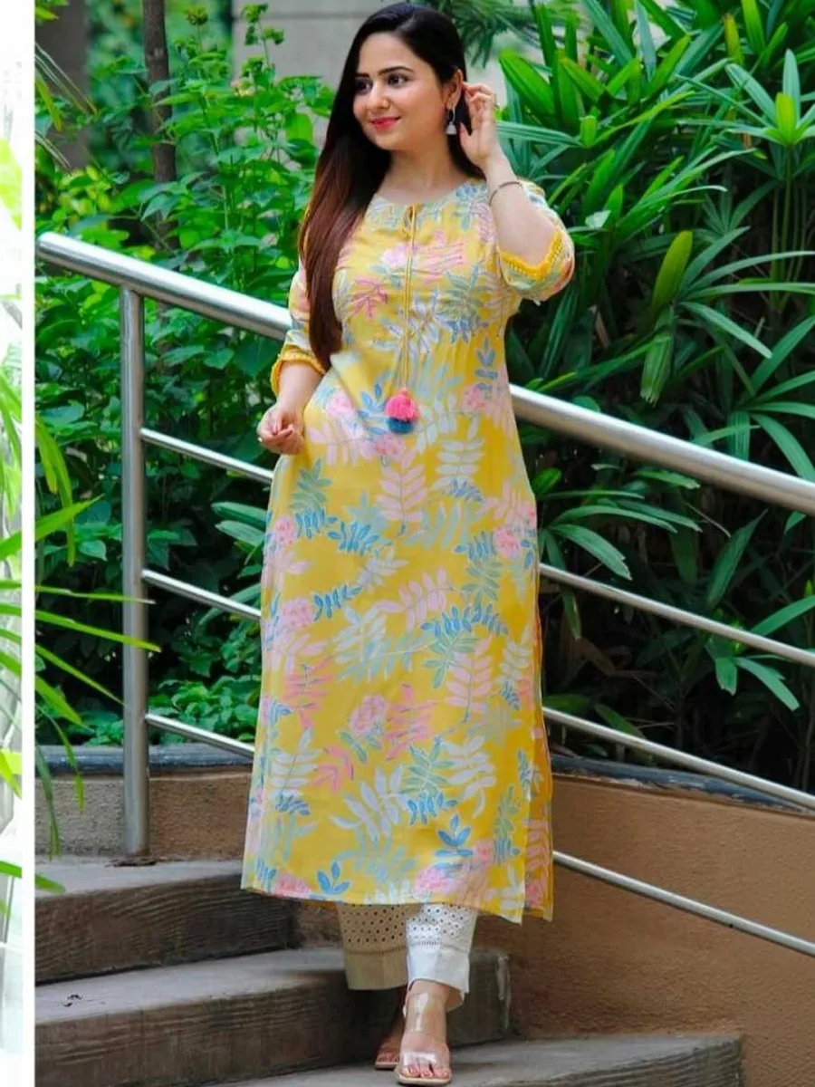 Everyday A-Line Kurta — Peach