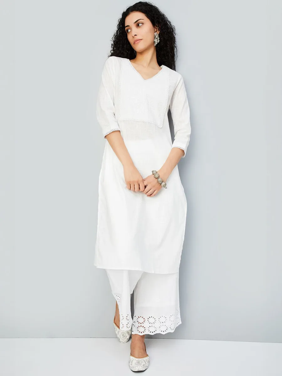 Striped Cotton Straight Kurta