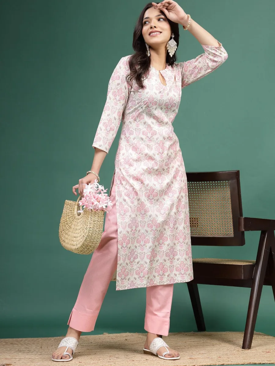 Floral Printed Strigth Kurta