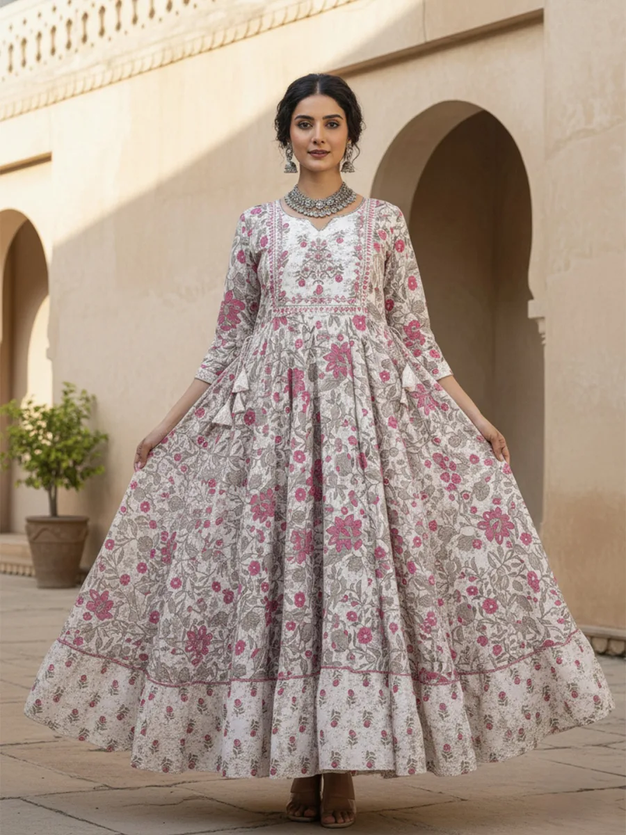 Cotton Printed Ethnic Dress