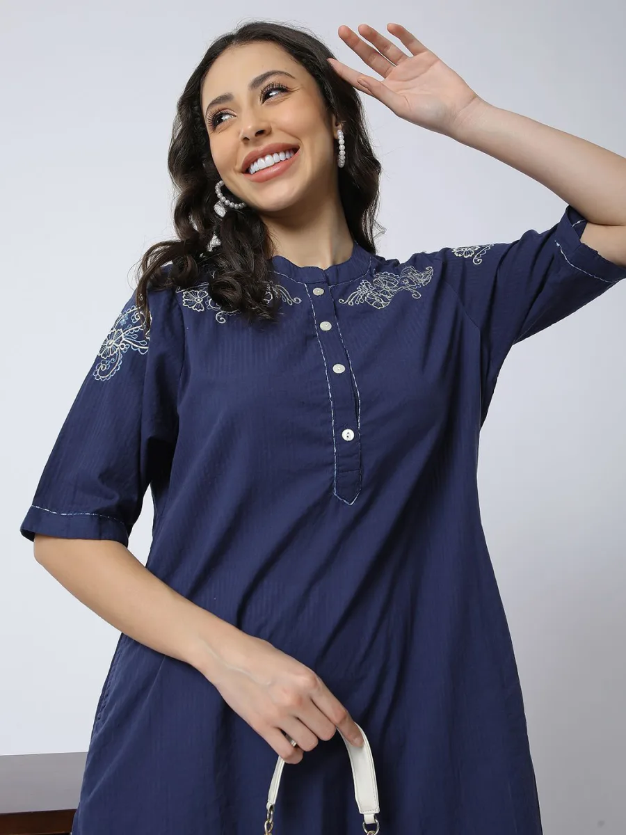 Embroidered A-Line Kurta