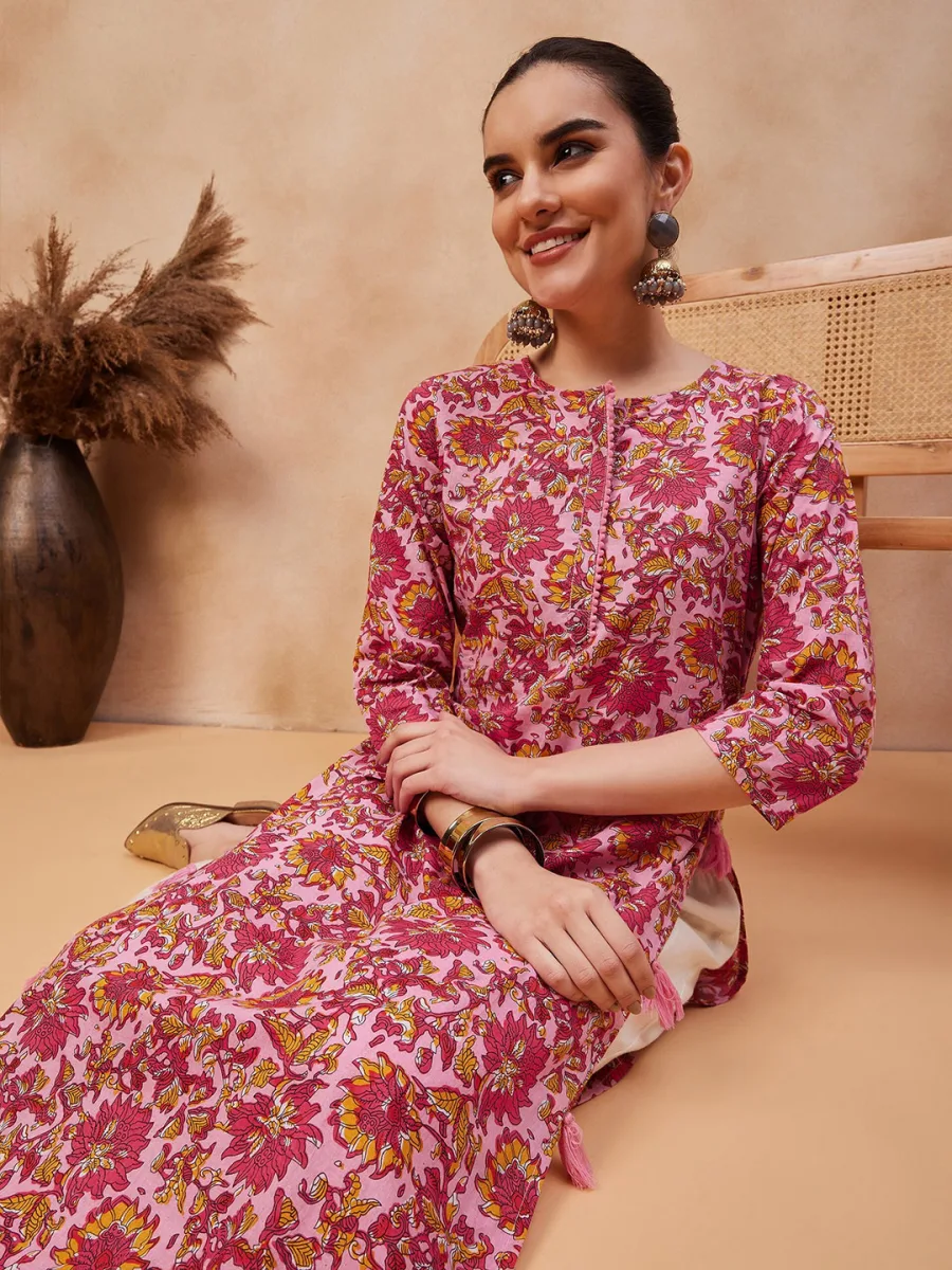 Printed Cotton Straight Kurta