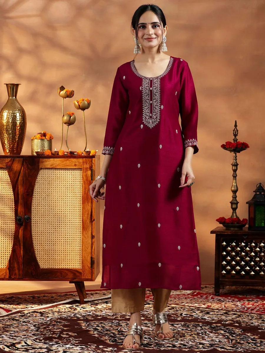 Pure Silk Straight Kurta