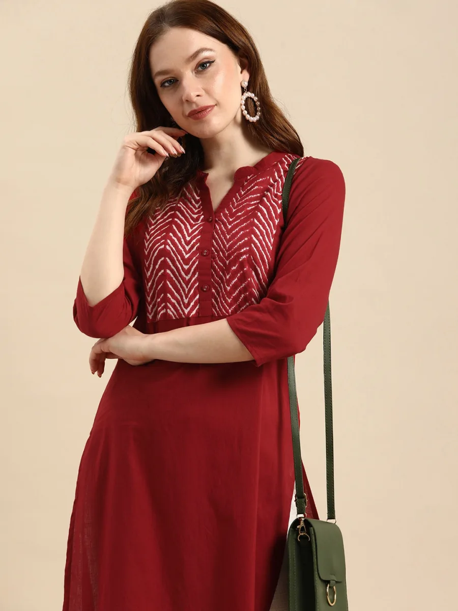 Radiant Embroidered Kurta — Wine