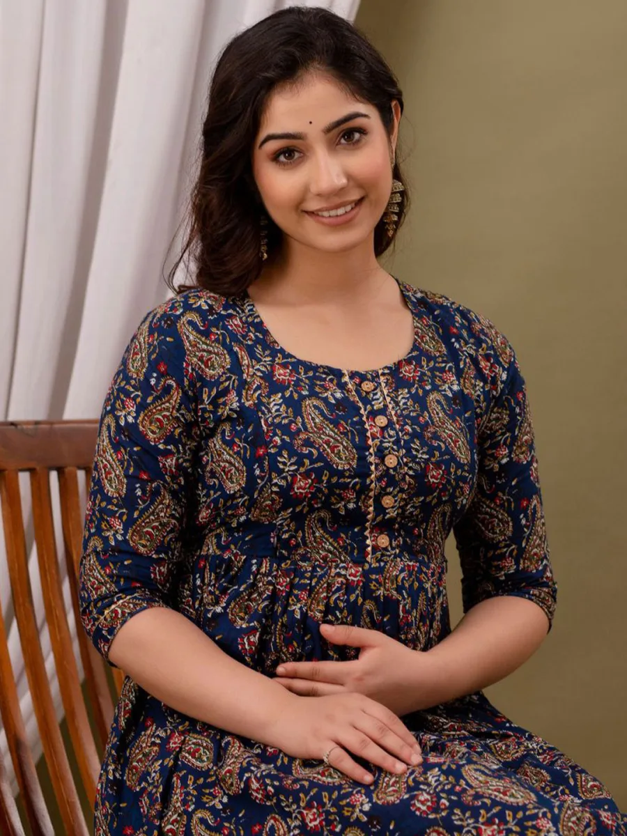 Silky Printed Kurta — Rosewood