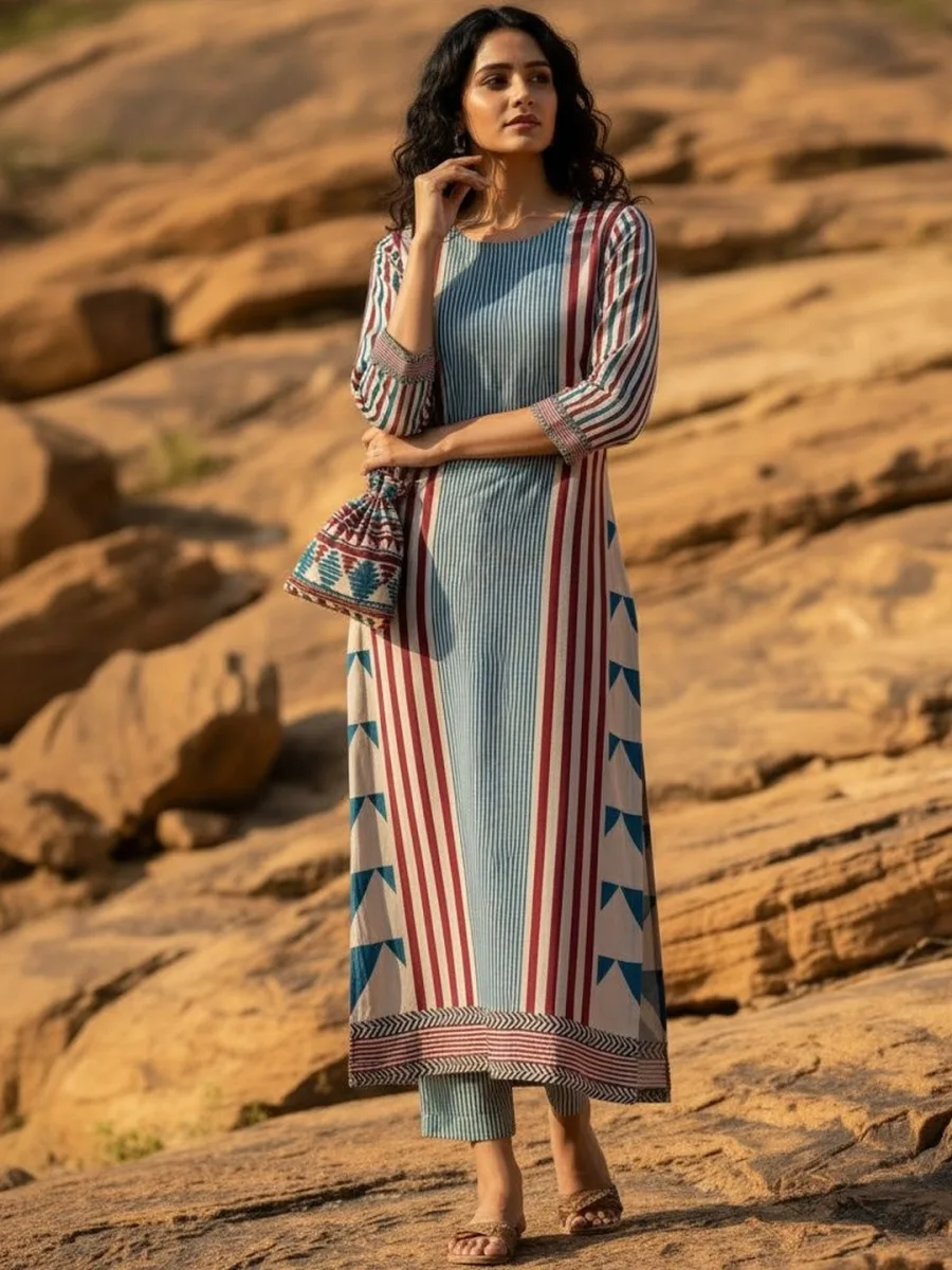 Women Geometric Printed Kurta