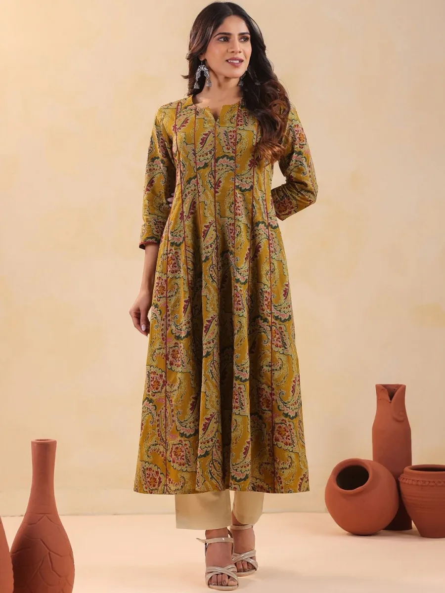 Cotton Printed A-Line kurta