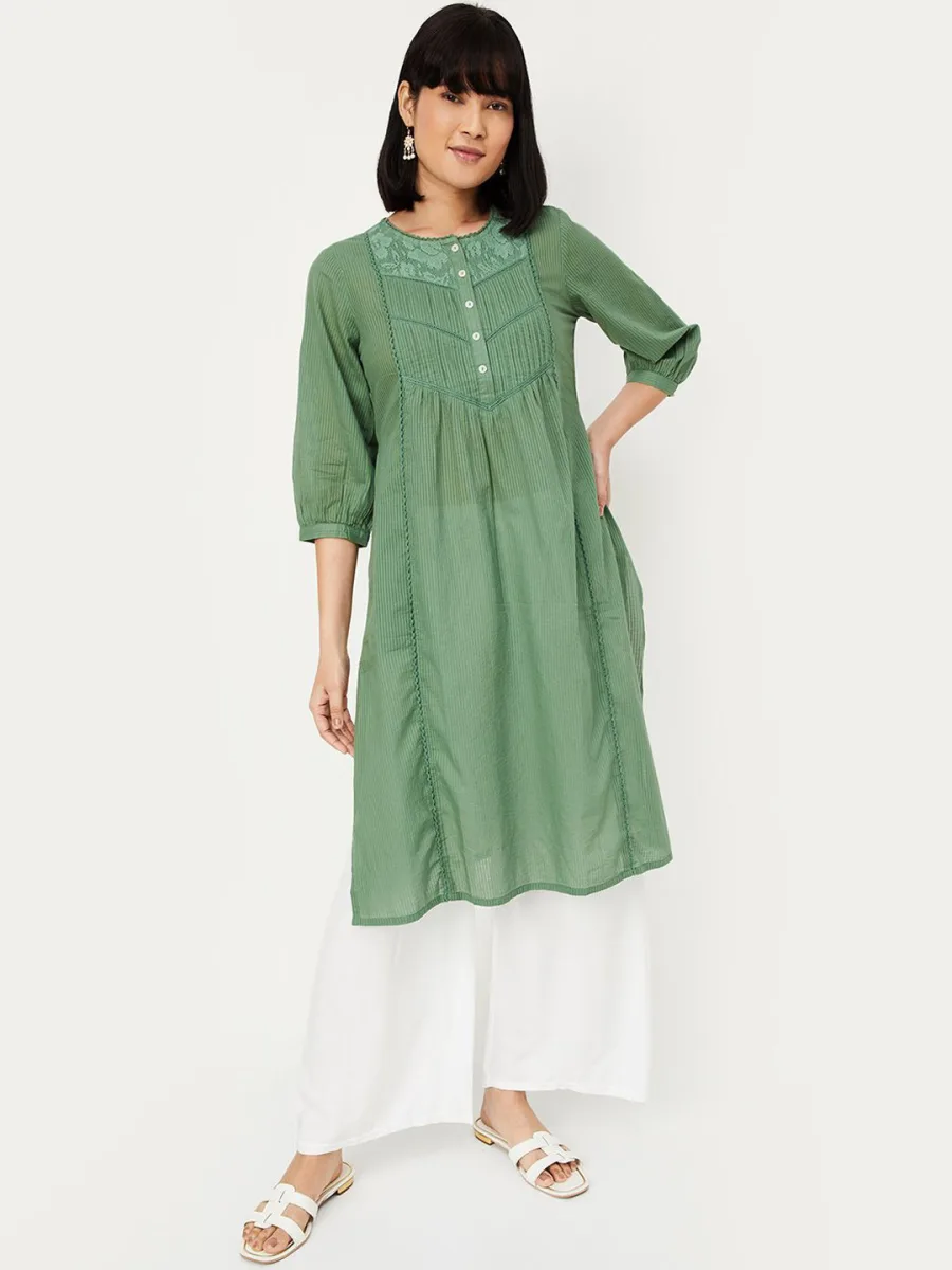 Striped Cotton A-Line Kurta