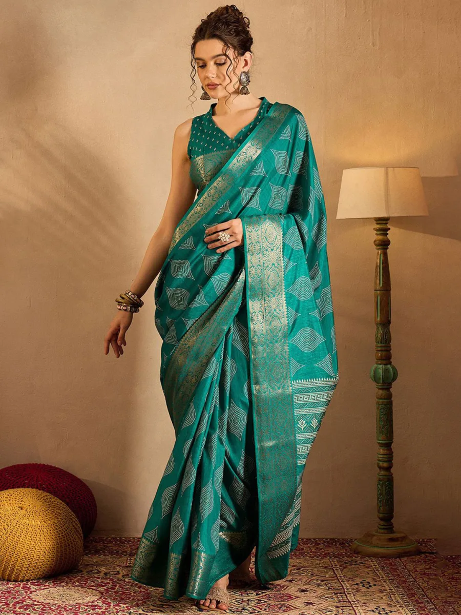 Sungudi Silk Blend Saree