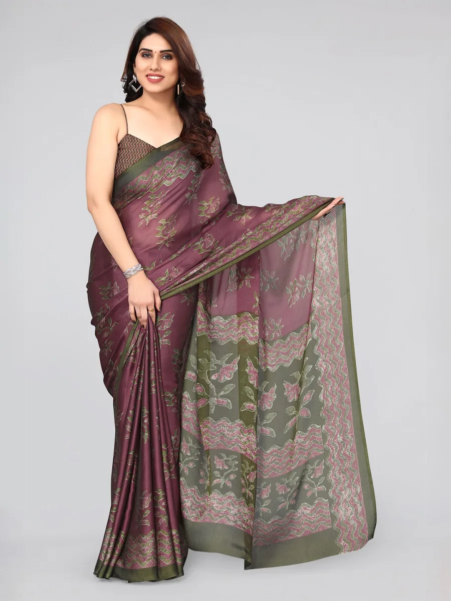 Floral Block Printed Saree