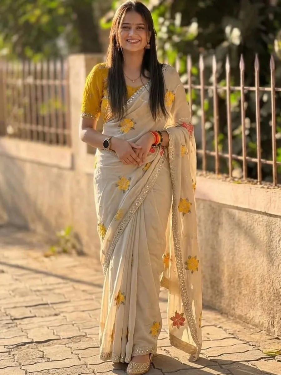 Floral Pure Georgette Saree