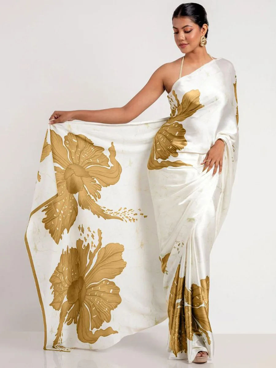 Satin Saree with Blouse Piece