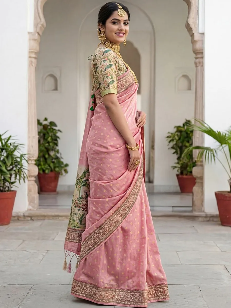 Ethnic Motifs Tussar Silk Blend Saree