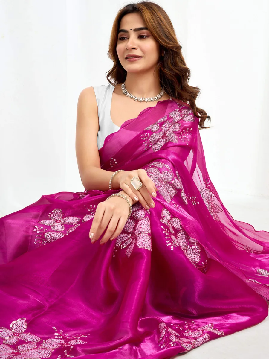 Floral Pure Chiffon Saree