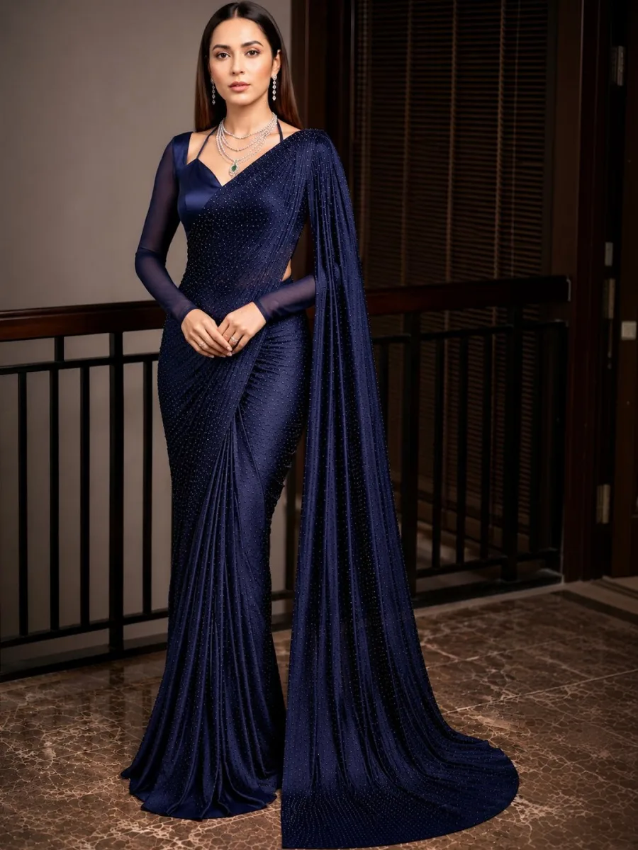 Women's Navy Blue Saree