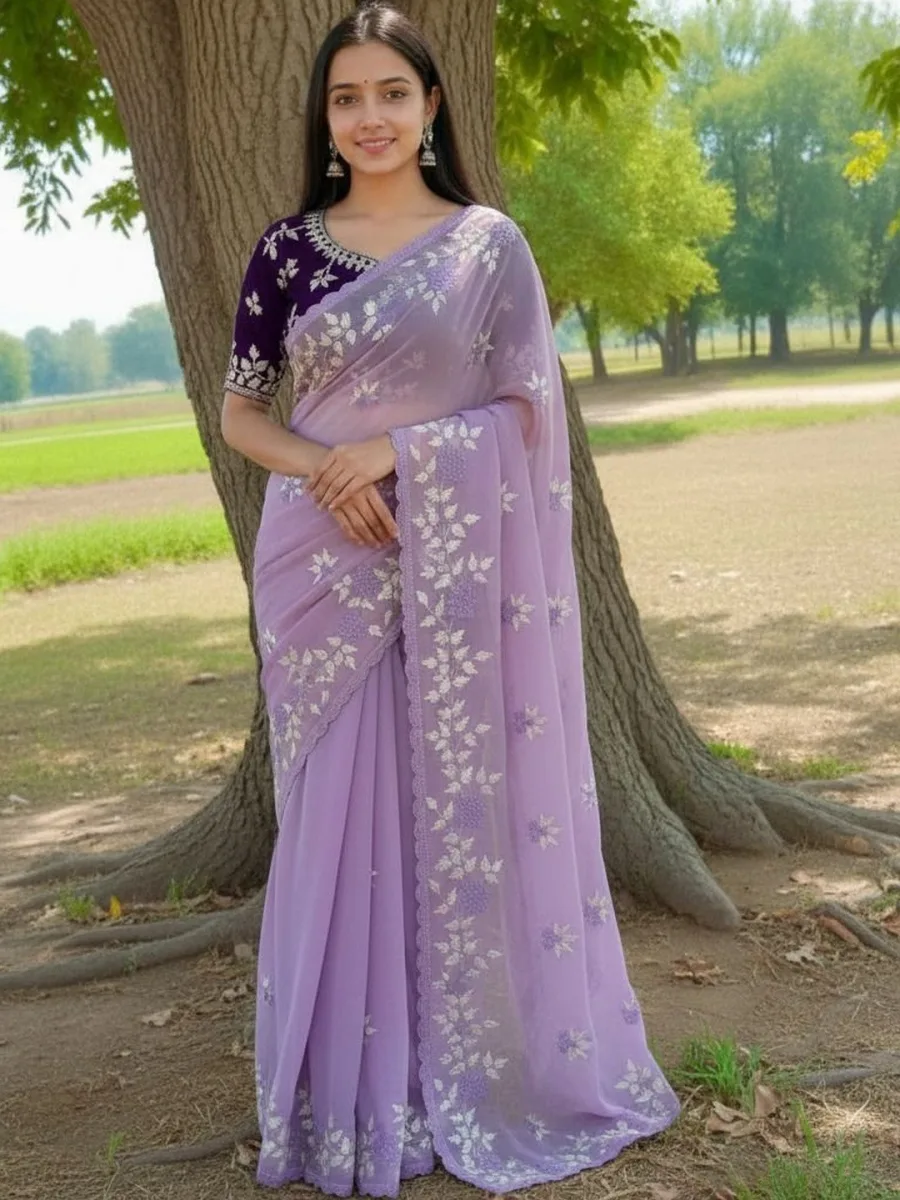 Embroidered Saree