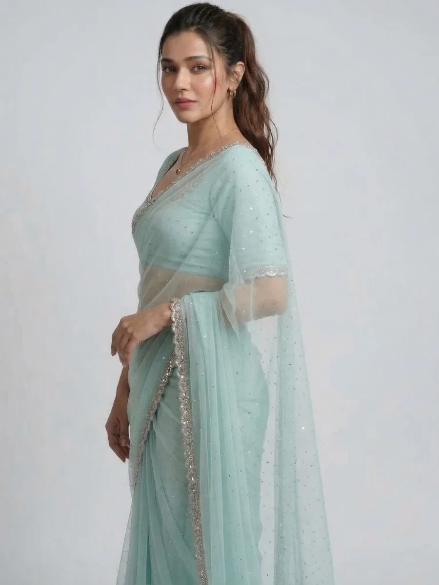Embellished Net Saree