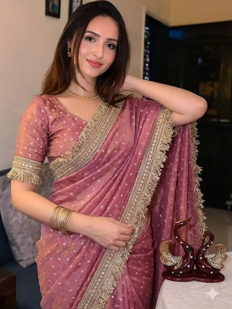 Embellished Banarasi Silk Blend Saree