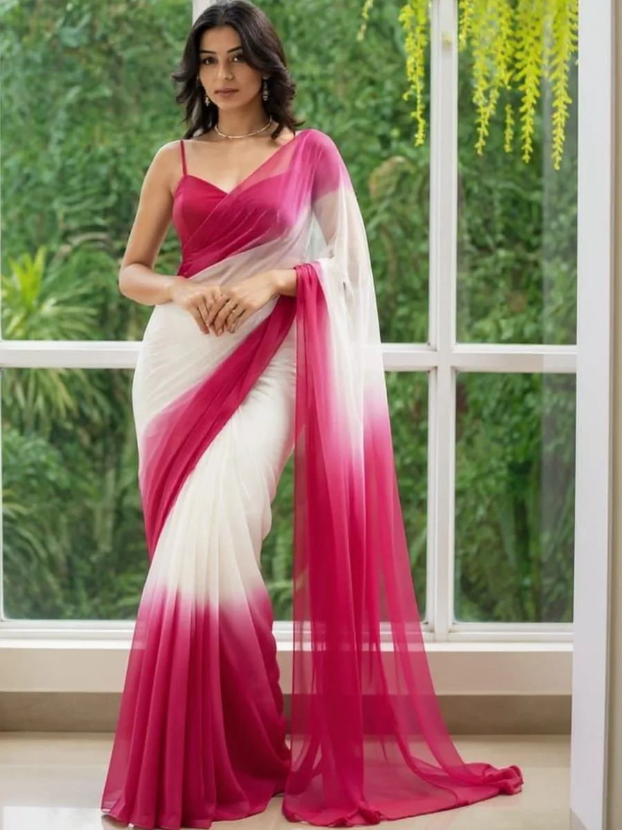 Ombre Pure Georgette Saree