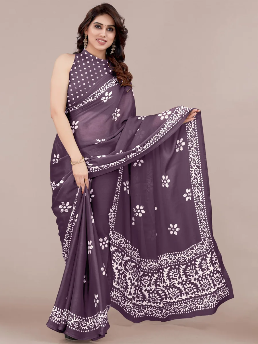 Floral Poly Chiffon Saree