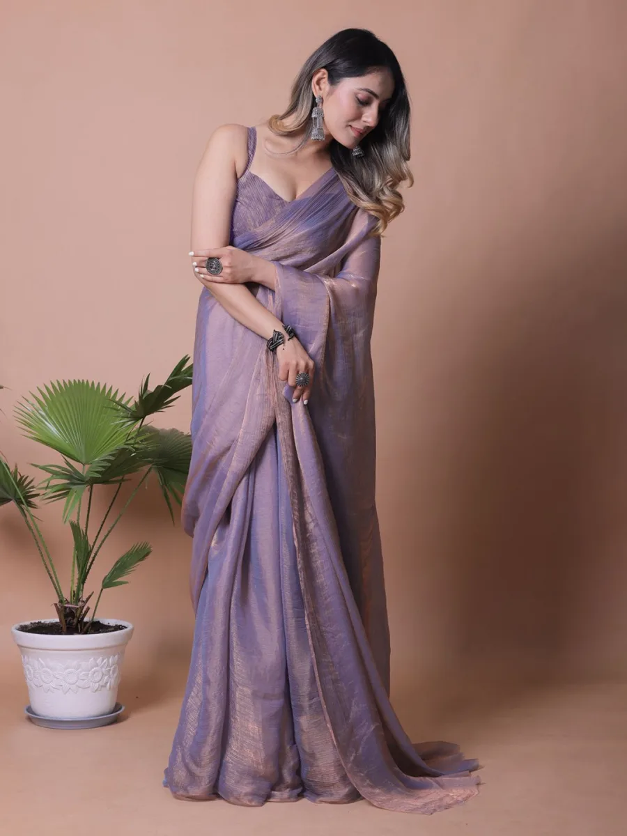 Women Solid Pure Chiffon Saree