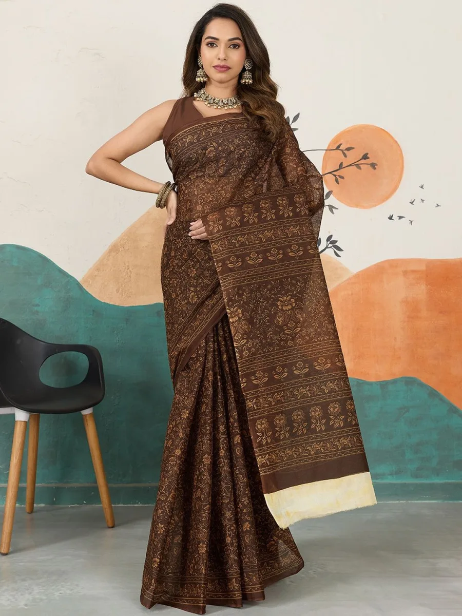 Floral Pure Cotton Saree