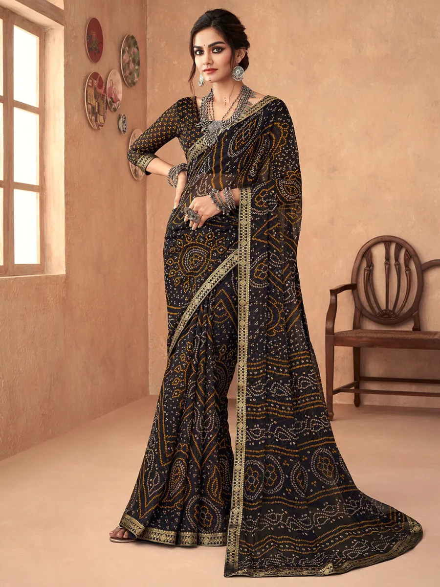 Bandhani Pure Chiffon Saree