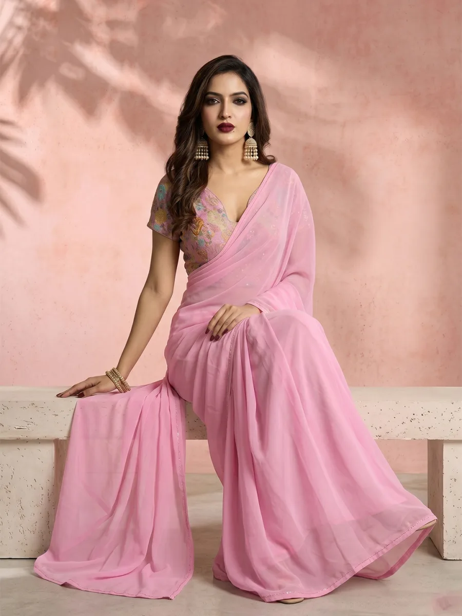 Solid Party Saree
