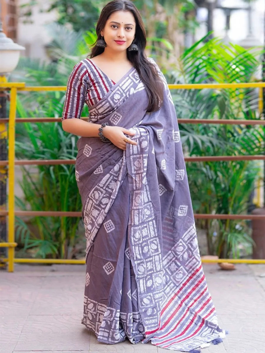 Batik Ikat Pure Cotton Saree
