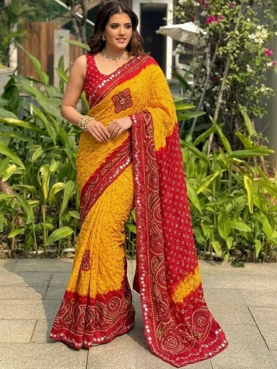 Bandhani Pure Georgette Saree