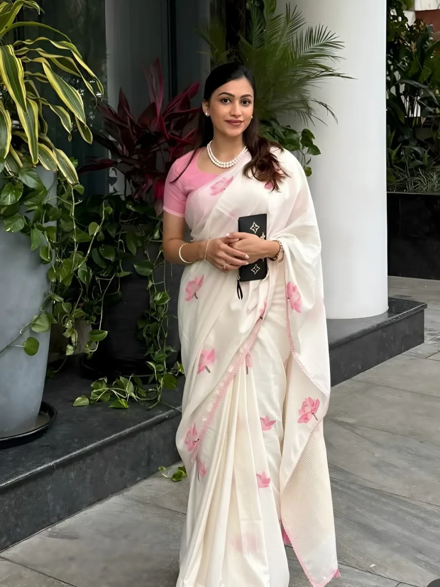 Printed Pure Linen Saree
