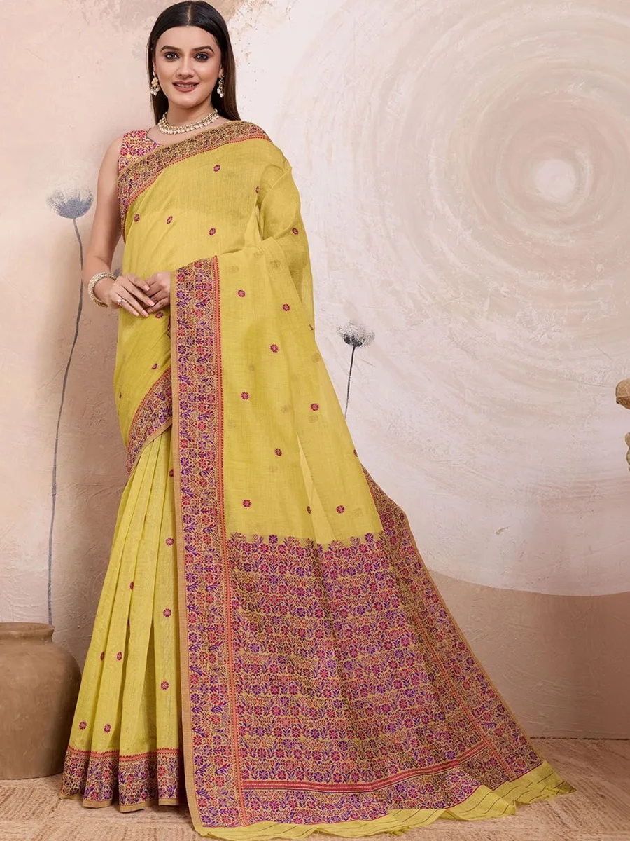 Banarasi Printed Saree — Natural
